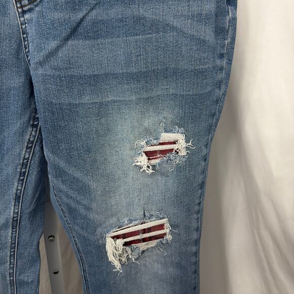 Judy Blue Boot Cut Jeans Size 20W Plaid Patch Distressed - Picture 9 of 13